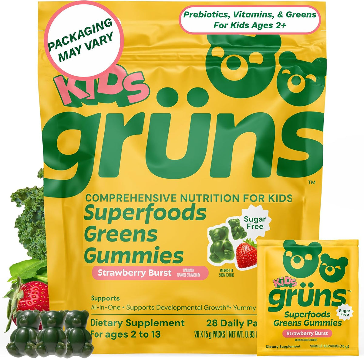 Gruns Kids Multivitamin Kids Greens Gummies, 28 ct