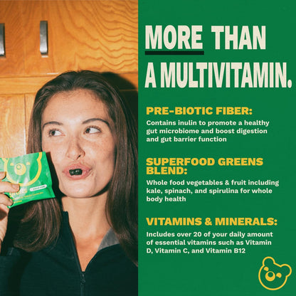 Gruns Adult Greens Gummies  Multivitamin & Prebiotic Fiber, 28 ct