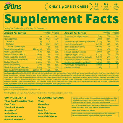 Gruns Kids Multivitamin Kids Greens Gummies, 28 ct
